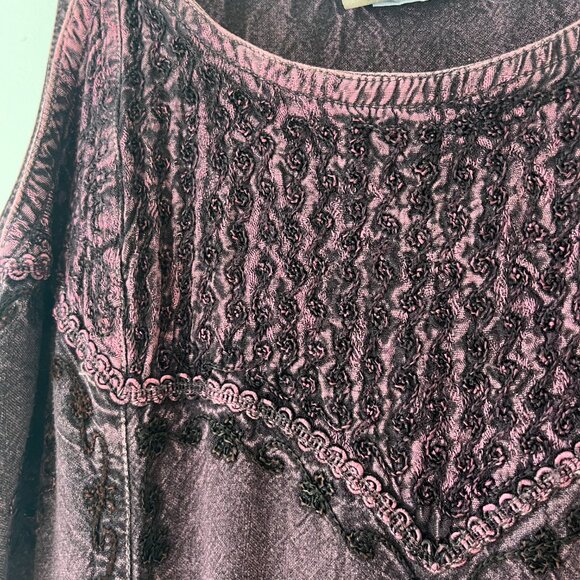 Purple Y2K Patterned Tie-Back mini dress - Picture 5 of 8